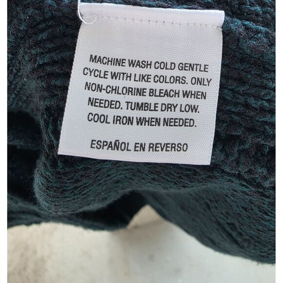 Style & Co Cable Knit Sweater Dress XL Dark Green Cap Sleeve Rustic Chic & Cozy - Picture 4 of 13